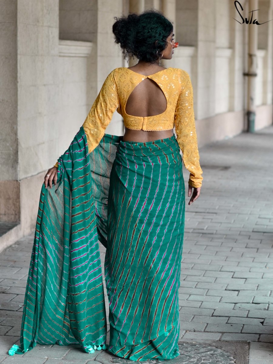 Dhaani Chunahri Pehen (Saree) - suta